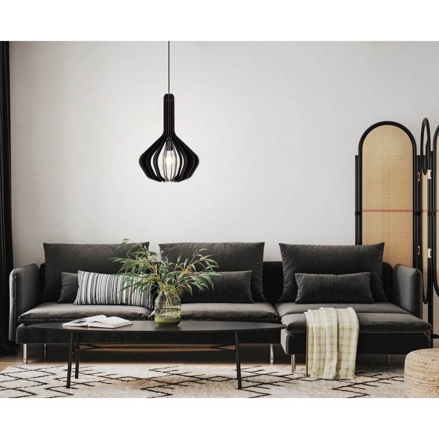 Eglo - Candelabro suspenso 1xE27/40W/230V diâmetro 38 cm preto