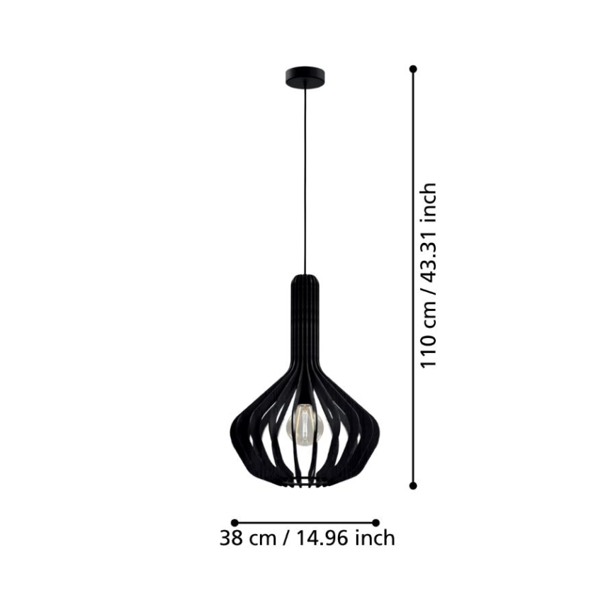 Eglo - Candelabro suspenso 1xE27/40W/230V diâmetro 38 cm preto