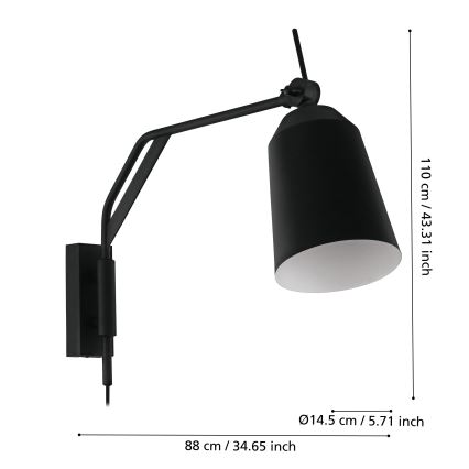 Eglo - Candeeiro de parede 1xE27/40W/230V