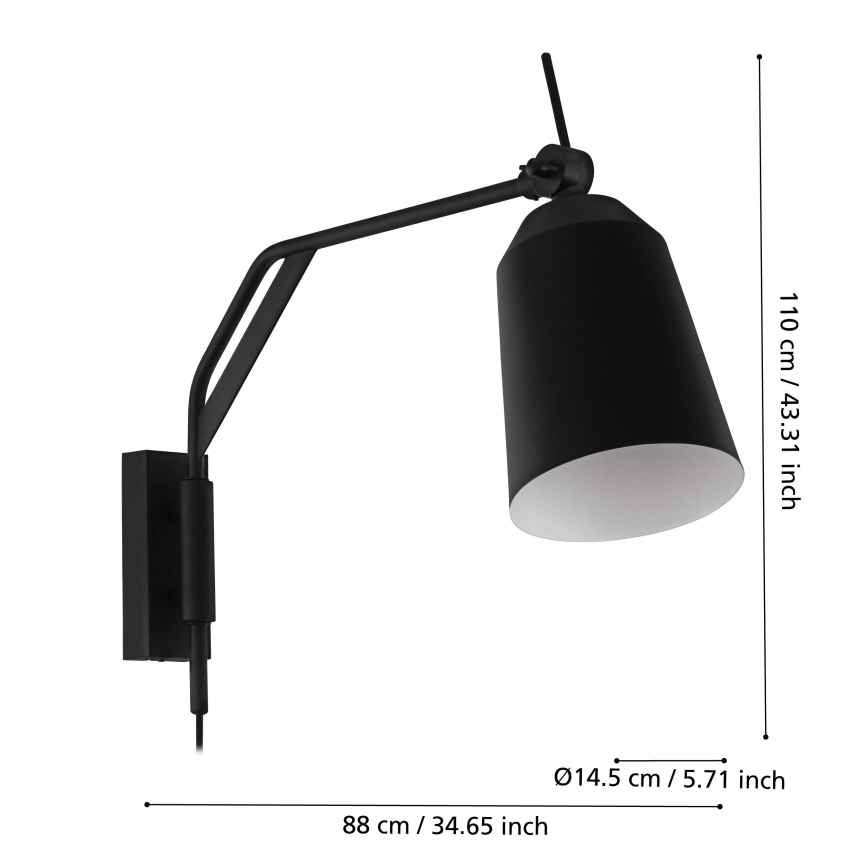 Eglo - Candeeiro de parede 1xE27/40W/230V