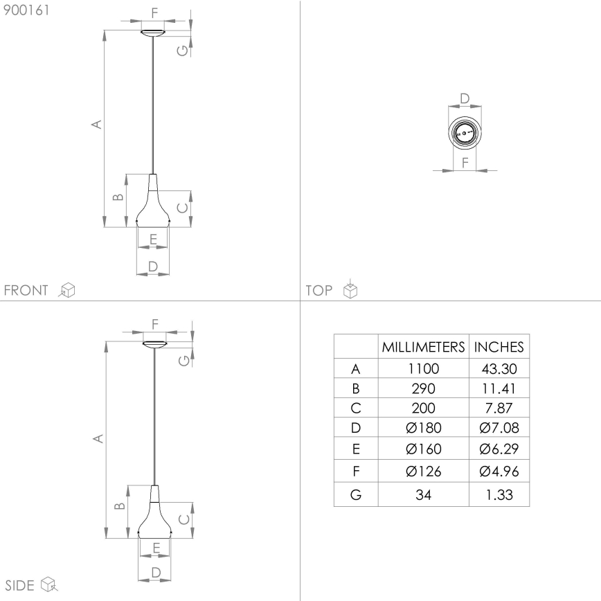 Eglo - Candelabro suspenso 1xE27/40W/230V diâmetro 18 cm preto