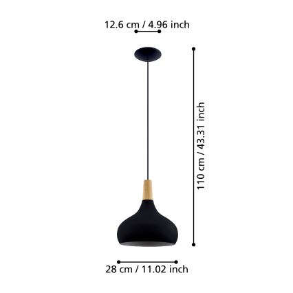 Eglo - Candelabro suspenso 1xE27/40W/230V diâmetro 28 cm