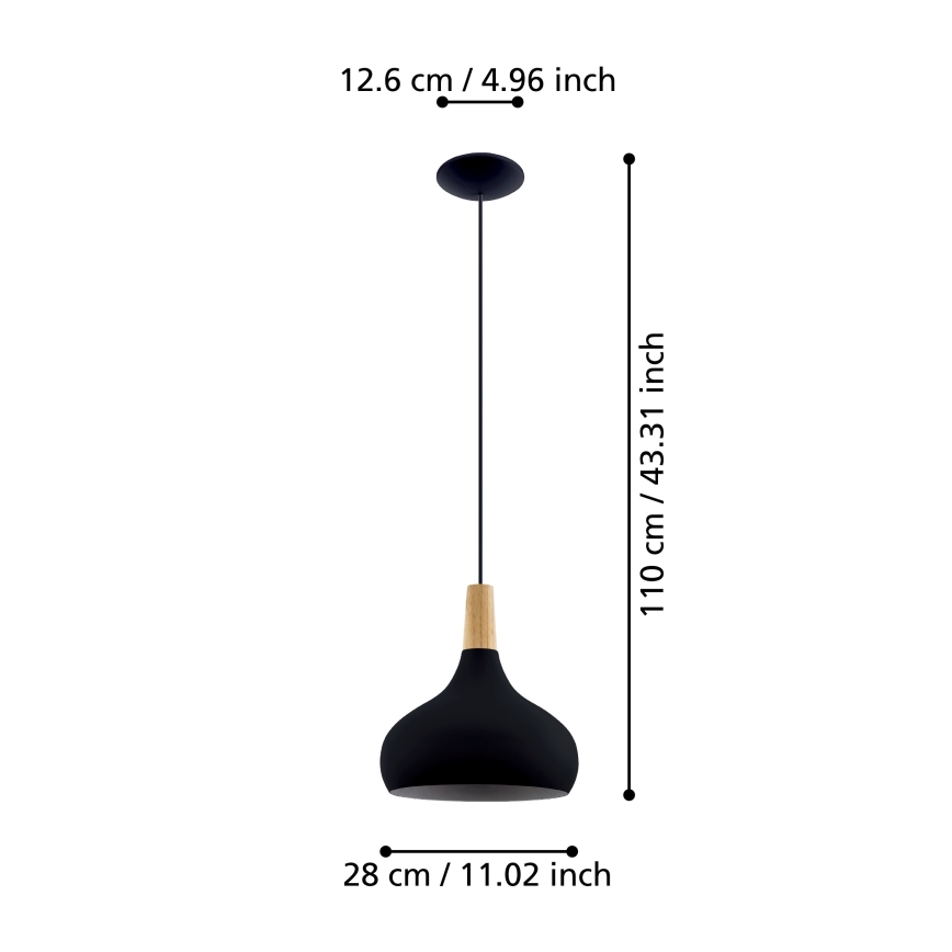 Eglo - Candelabro suspenso 1xE27/40W/230V diâmetro 28 cm