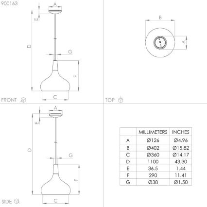 Eglo  - Candelabro suspenso 1xE27/40W/230V diâmetro 40 cm
