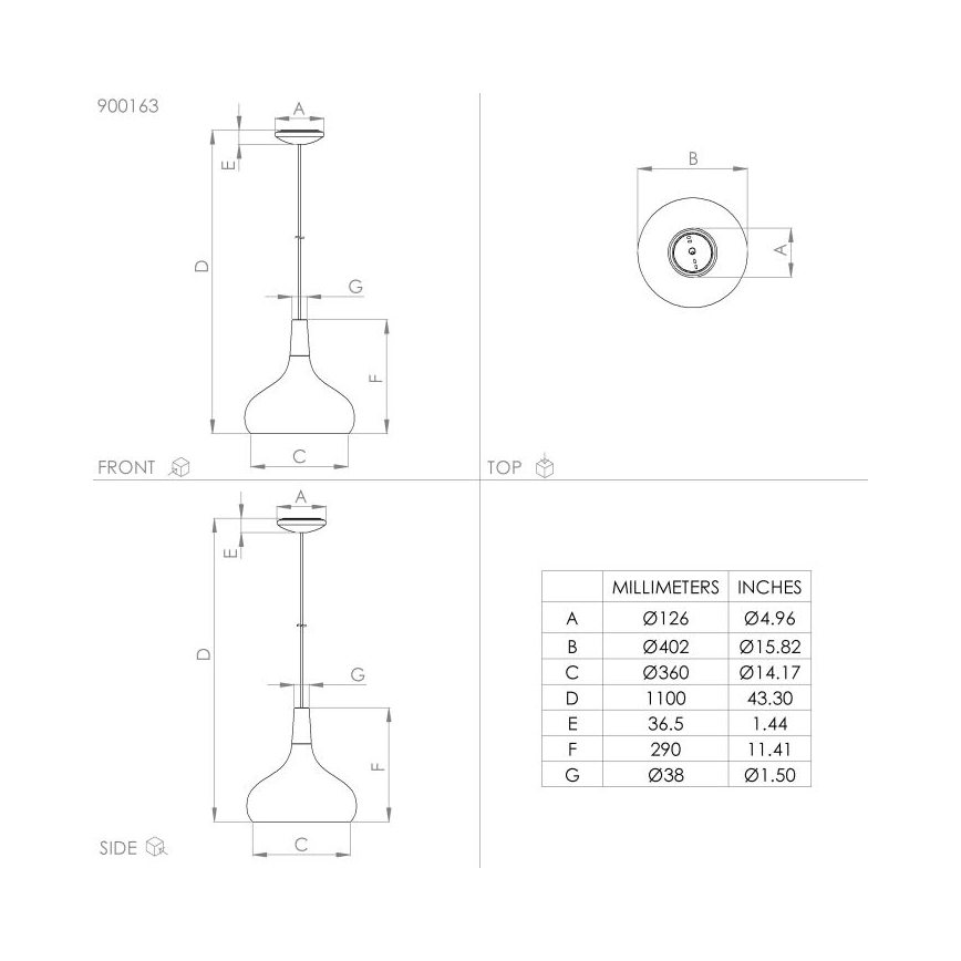 Eglo  - Candelabro suspenso 1xE27/40W/230V diâmetro 40 cm