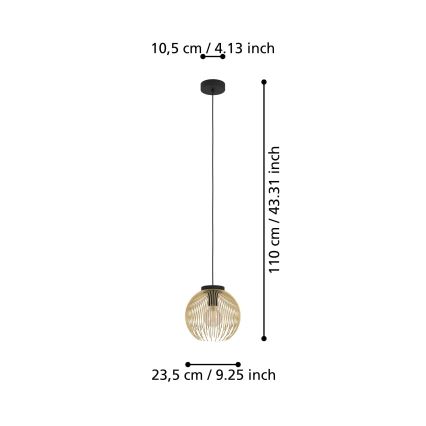 Eglo - Candelabro suspenso 1xE27/40W/230V