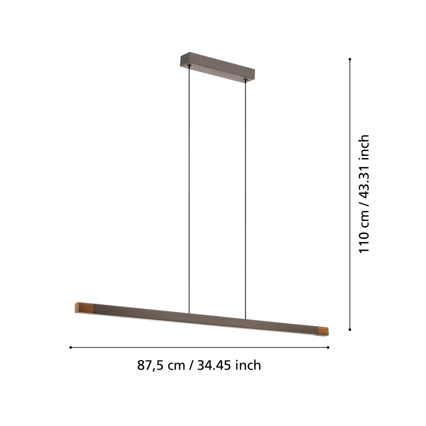Eglo - Candeeiro suspenso LED com regulação LED/18W/230V 3000K