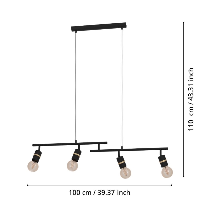 Eglo - Candelabro suspenso 4xE27/10W/230V