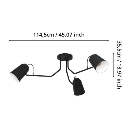 Eglo - Candelabro integrado 3xE27/25W/230V