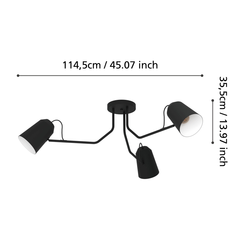 Eglo - Candelabro integrado 3xE27/25W/230V