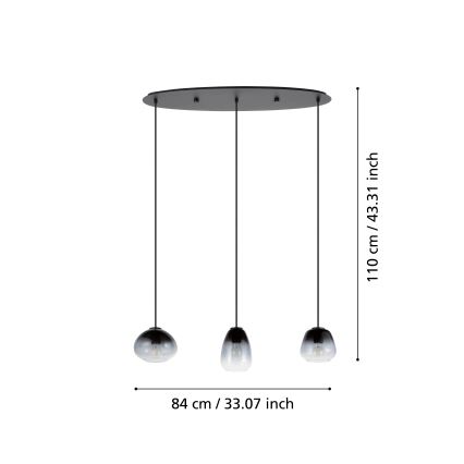 Eglo - Candelabro suspenso 3xE27/40W/230V