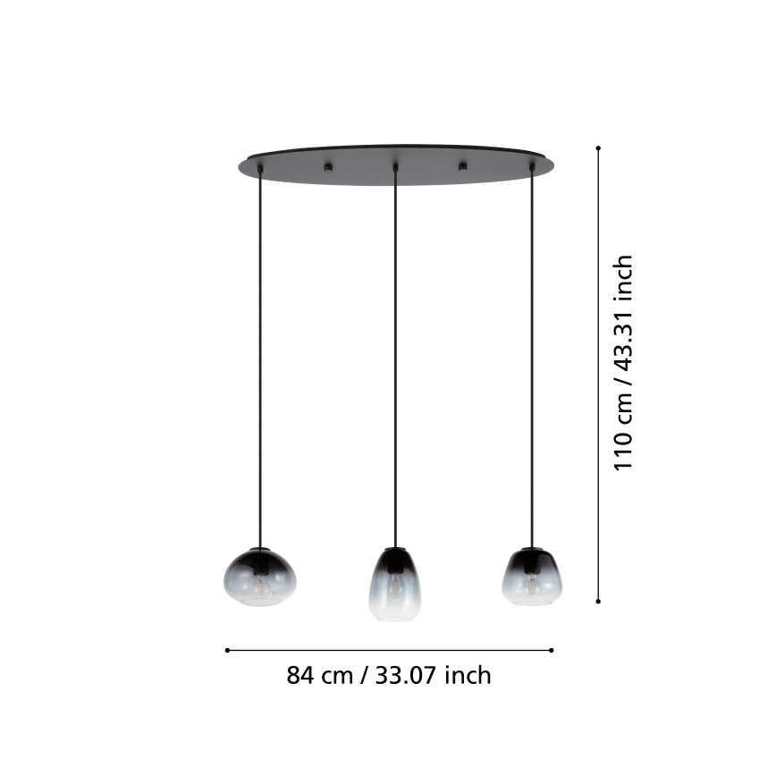 Eglo - Candelabro suspenso 3xE27/40W/230V