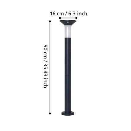 Eglo - Candeeiro solar exterior LED com sensor 6xLED/0,03W/3,7V IP44