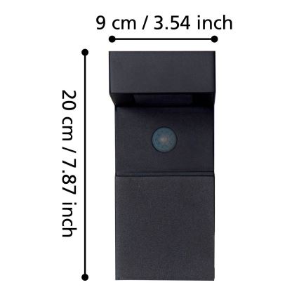 Eglo - Iluminação solar exterior LED com sensor 18xLED/0,2W/3,7V IP44