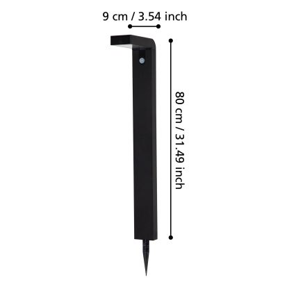 Eglo - Candeeiro solar exterior LED com sensor 18xLED/0,2W/3,7V IP44