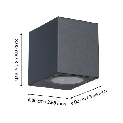 Eglo - Iluminação de parede exterior LED 1xGU10/4,6W/230V IP44