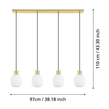 Eglo - Candelabro suspenso 4xE27/40W/230V