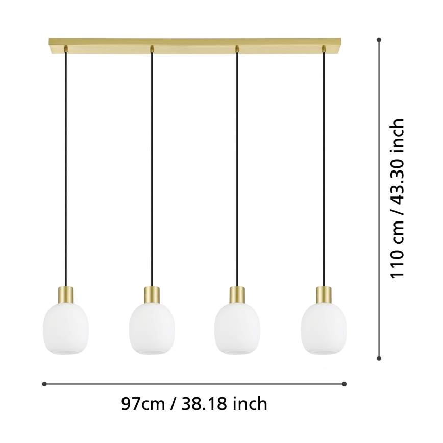 Eglo - Candelabro suspenso 4xE27/40W/230V