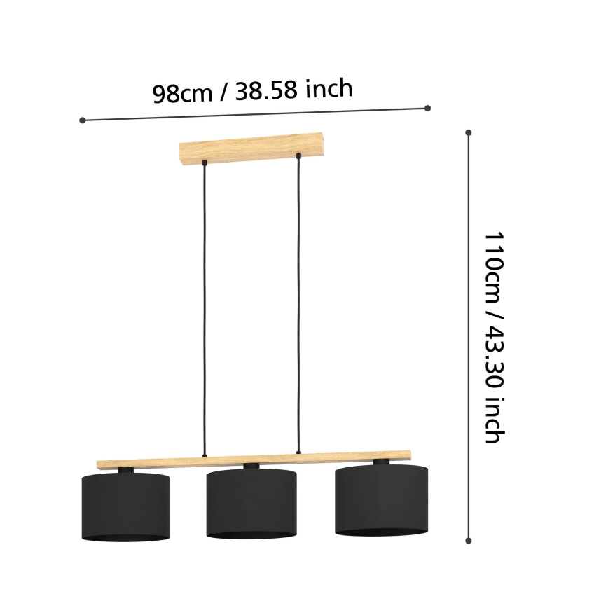 Eglo - Candelabro suspenso 3xE27/40W/230V