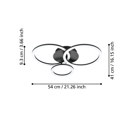 Eglo - Iluminação de teto LED com regulação LED/33W/230V