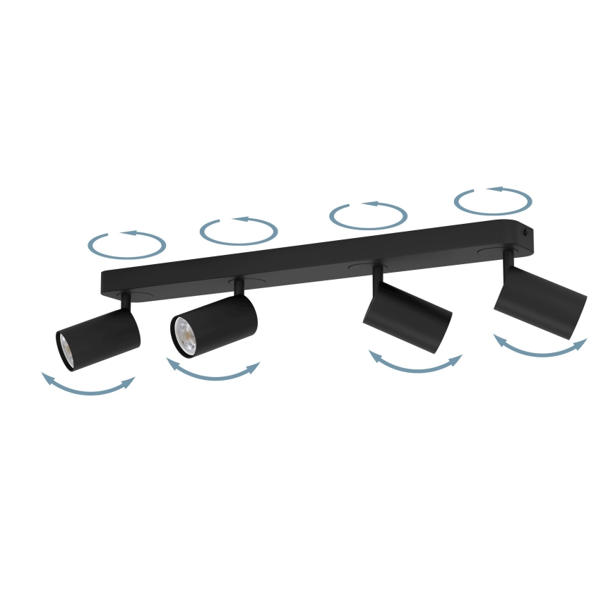 Eglo - Foco LED RGBW com regulação 4xGU10/4,9W/230V preto