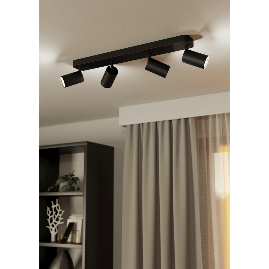 Eglo - Foco LED RGBW com regulação 4xGU10/4,9W/230V preto