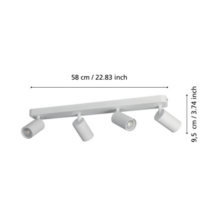 Eglo - Foco LED RGBW com regulação 4xGU10/4,9W/230V branco