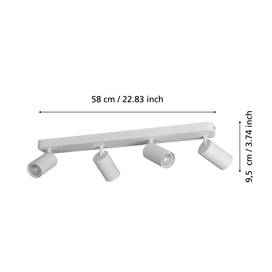 Eglo - Foco LED RGBW com regulação 4xGU10/4,9W/230V branco