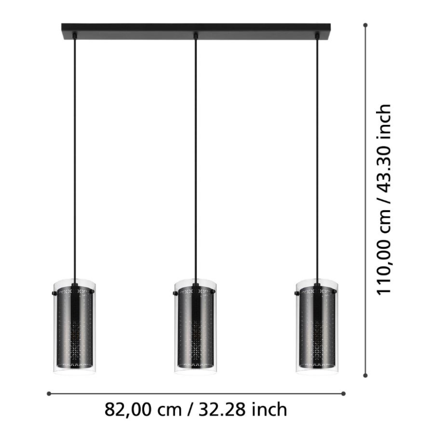 Eglo - Candelabro suspenso 3xE27/10W/230V