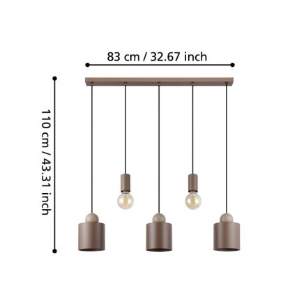 Eglo - Candelabro suspenso 5xE27/40W/230V