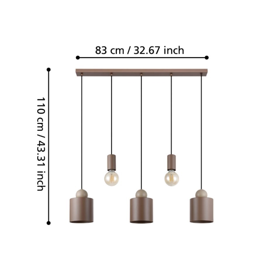 Eglo - Candelabro suspenso 5xE27/40W/230V