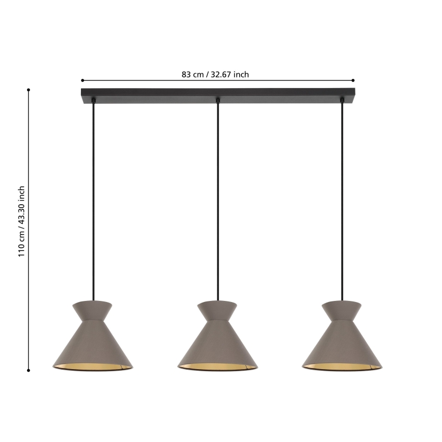 Eglo - Candelabro suspenso 3xE27/40W/230V