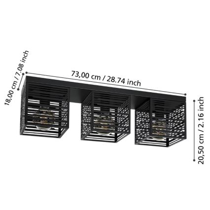 Eglo - Iluminação de teto 3xE27/40W/230V