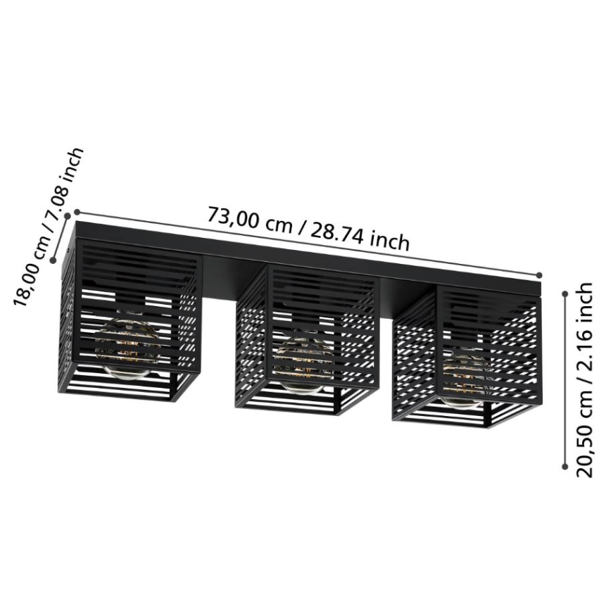 Eglo - Iluminação de teto 3xE27/40W/230V
