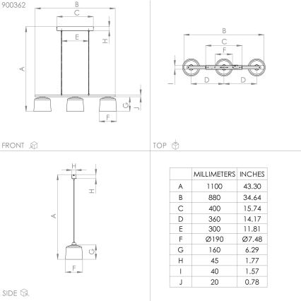 Eglo - Candelabro suspenso 3xE27/40W/230V