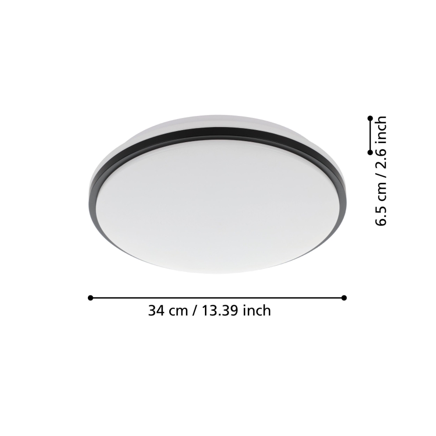 Eglo - Iluminação de teto de casa de banho LED LED/15,6W/230V IP44 preto