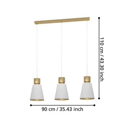 Eglo - Candelabro suspenso 3xE27/40W/230V