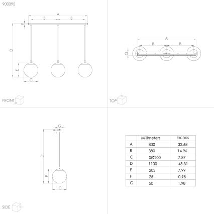 Eglo - Candelabro suspenso 3xE27/40W/230V