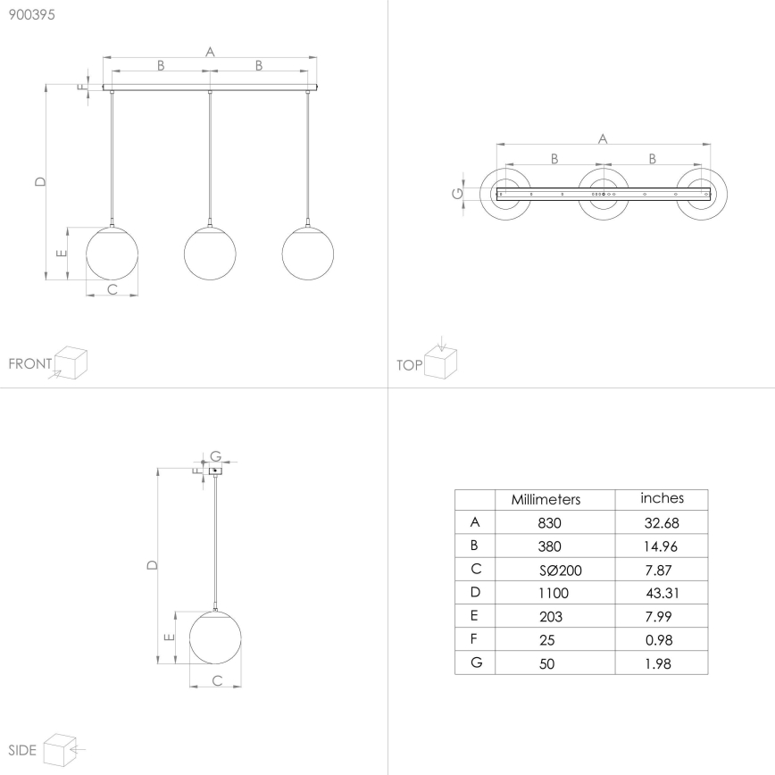 Eglo - Candelabro suspenso 3xE27/40W/230V