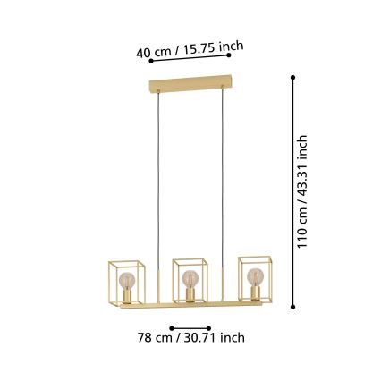 Eglo - Candelabro suspenso 3xE27/40W/230V