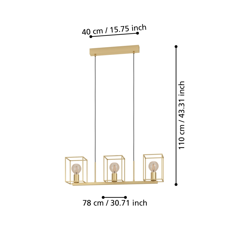 Eglo - Candelabro suspenso 3xE27/40W/230V