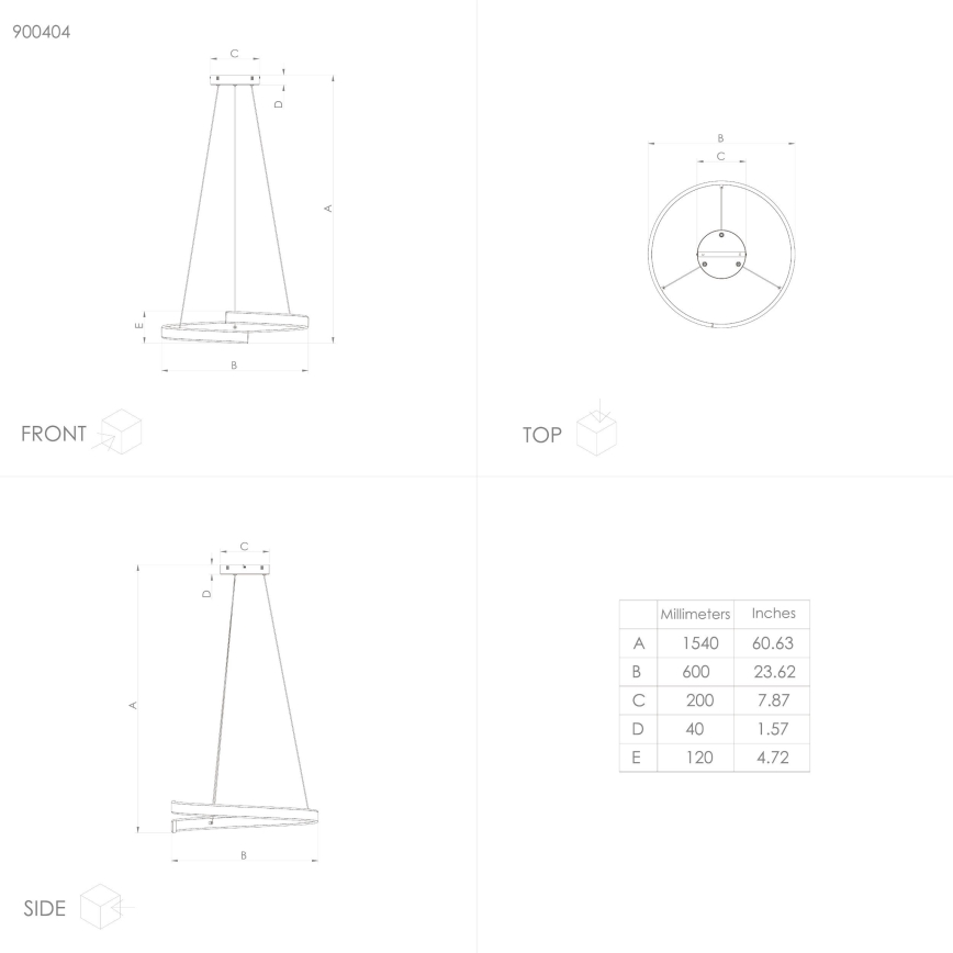 Eglo - Candelabro suspenso LED com regulação LED/42,5W/230V 3000-6500K