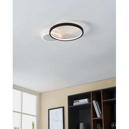 Eglo - Iluminação de teto LED com regulação LED/15W/230V preto + controlo remoto