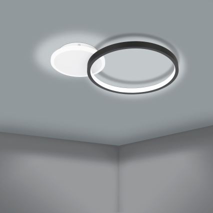Eglo - Iluminação de teto LED com regulação LED/15W/230V preto + controlo remoto