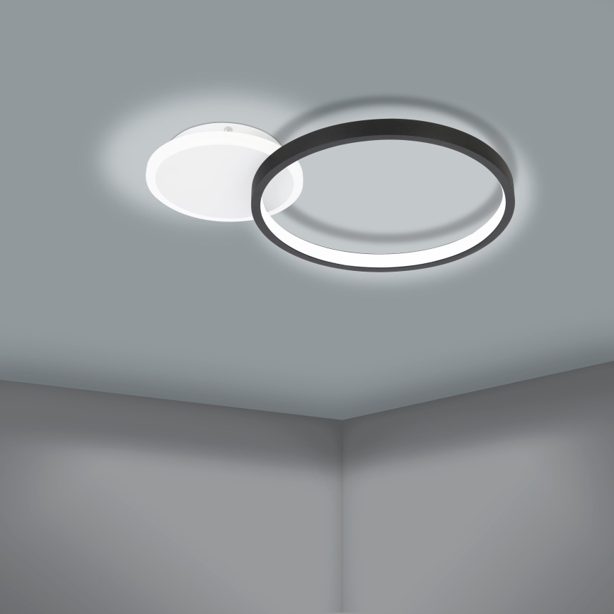 Eglo - Iluminação de teto LED com regulação LED/15W/230V preto + controlo remoto
