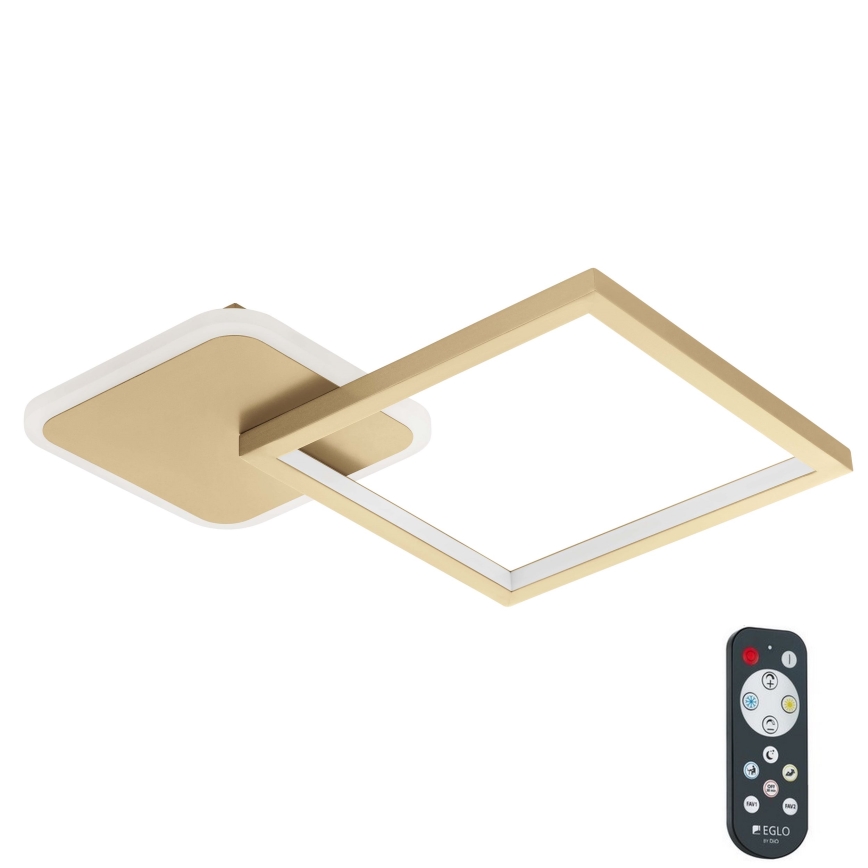 Eglo - Iluminação de teto LED com regulação LED/15W/230V dourado + controlo remoto