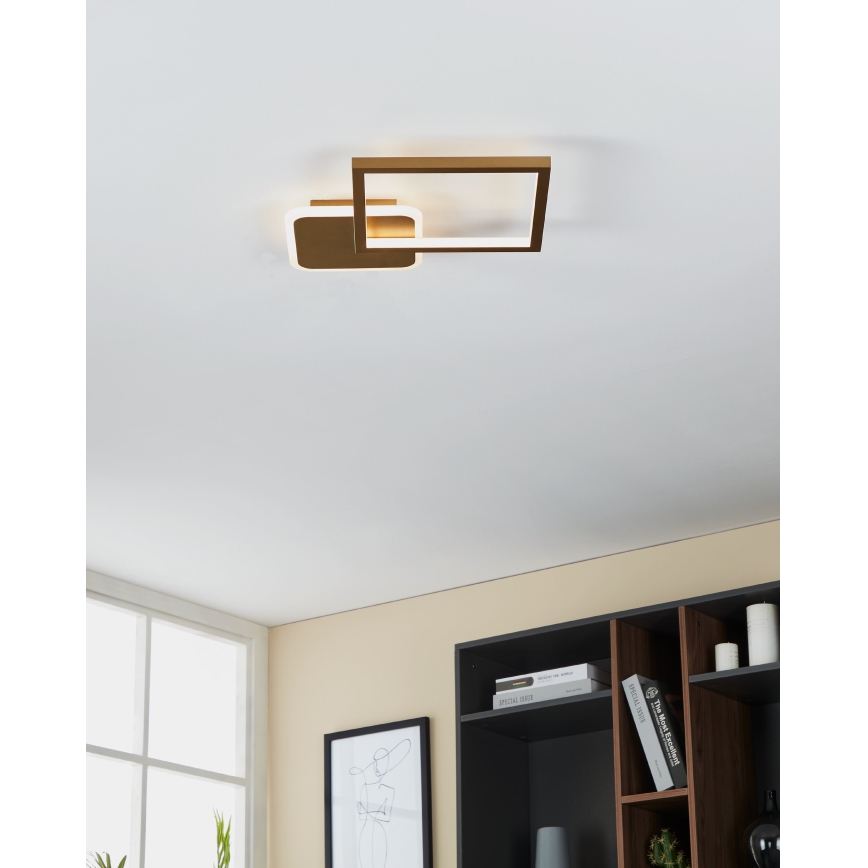 Eglo - Iluminação de teto LED com regulação LED/15W/230V dourado + controlo remoto