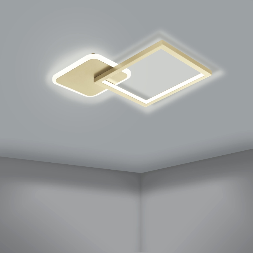 Eglo - Iluminação de teto LED com regulação LED/15W/230V dourado + controlo remoto