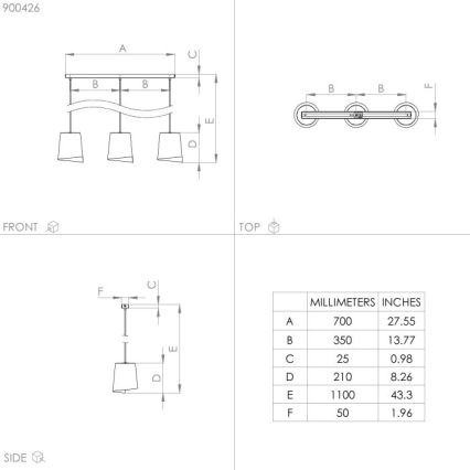 Eglo - Candelabro suspenso 3xE27/40W/230V