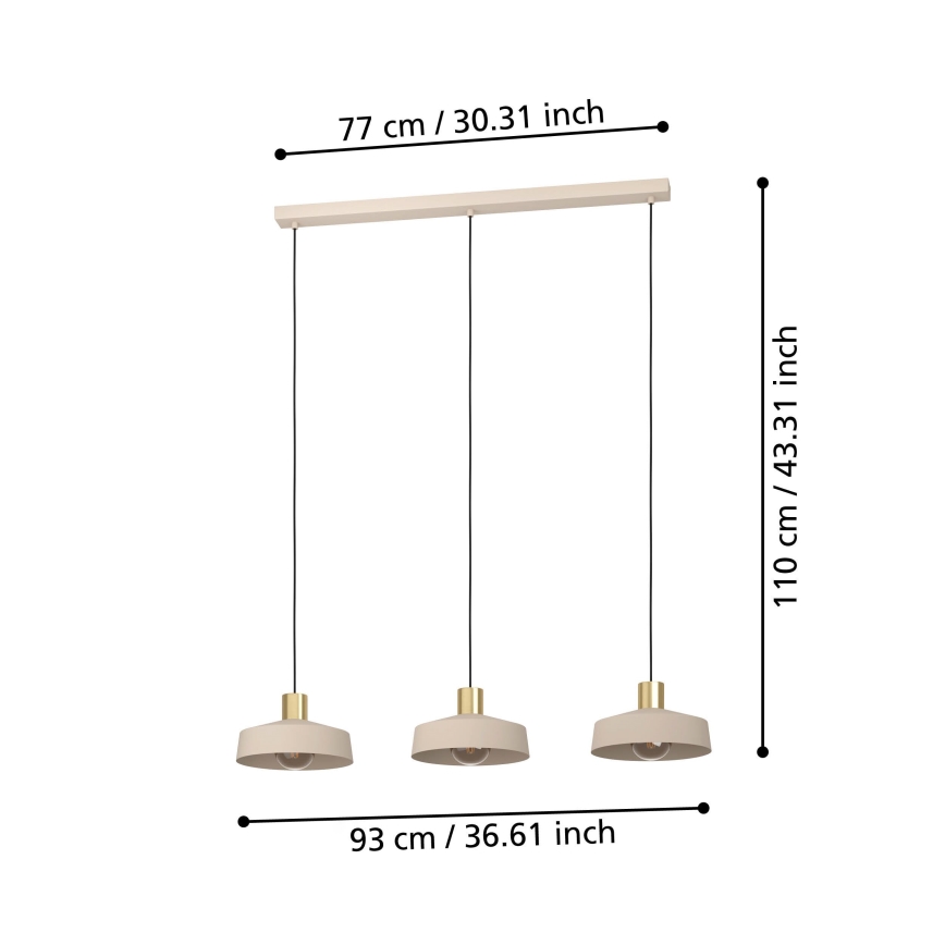 Eglo - Candeeiro suspenso 3xE27/40W/230V